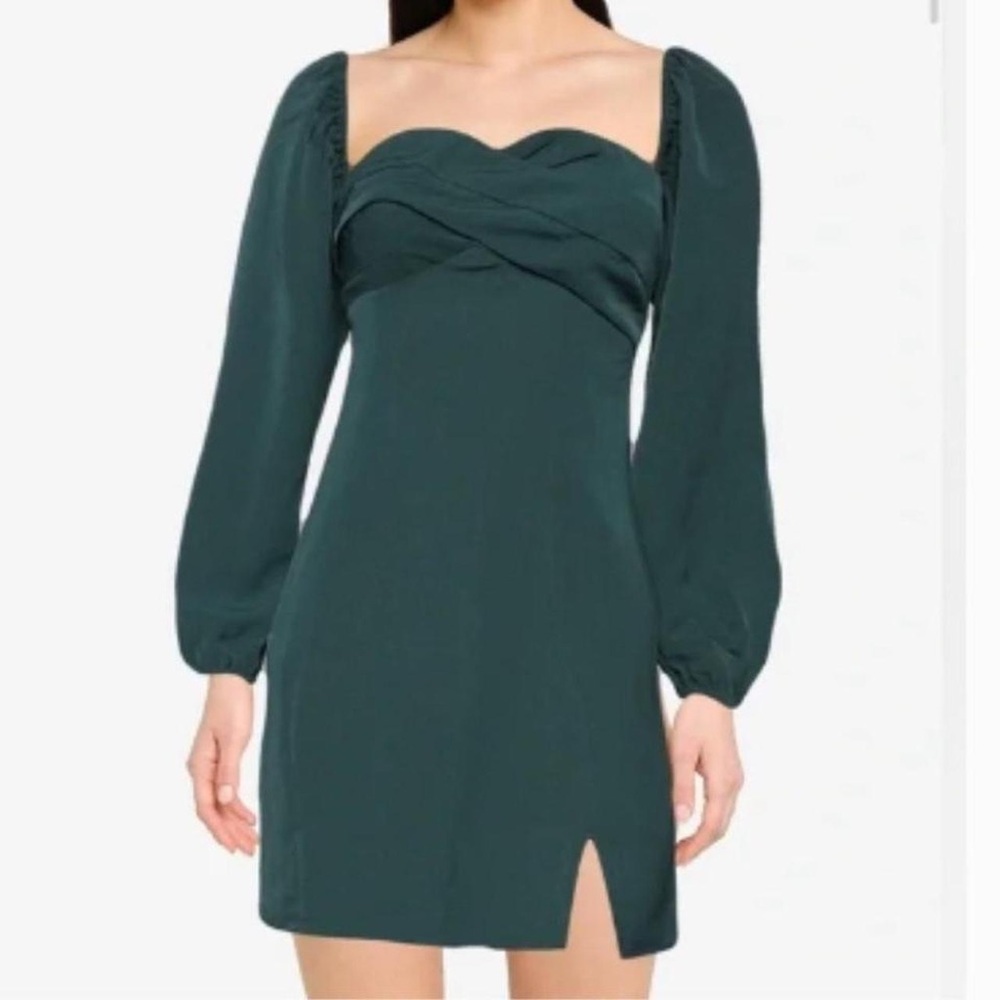 Abercrombie & Fitch Green Long-Sleeve Mini Dress MT